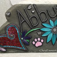 Reserved for Cindy G, Pet Memorial Garden Stones - Mosaic Custom Order