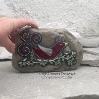 RedBird on a Branch Mosaic-Garden Stone