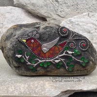 RedBird on a Branch Mosaic-Garden Stone