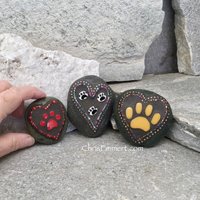 Garden Stone/Paperweights, Paw Heart, Group Mosaic, Pet Memorial, Mosaic Garden Stone, Home Decor, Gardening, Gardening Gift,