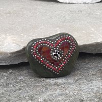 Garden Stone/Paperweights, Red Heart, Group Mosaic, Pet Memorial, Mosaic Garden Stone, Home Decor, Gardening, Gardening Gift,