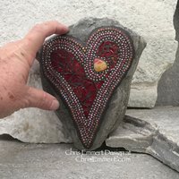 Red Valentine Heart, Garden Stone