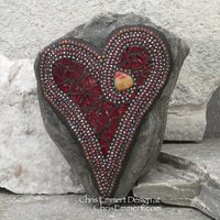 Red Valentine Heart, Garden Stone