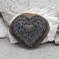 Mosaic heart silver and rose