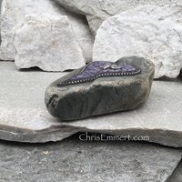 Purple Mosaic Heart, Lily, Garden Stone,  Gardener Gift, Home Decor, Garden Decor,