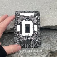Mirror and Pewter Switch Plate, Butterflies