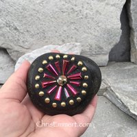 Stocking Stuffer Garden Stone/Paperweights #3 Group, Mosaic Hearts and Bursts,  Mosaic Garden Stone, Gardening Gift,