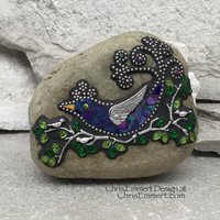 mosaic bluebird on a branch, chris emmert