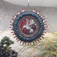 Hummingbird Mosaic Wind Spinner, Home and Garden Decor, Gardening Gift, Suncatcher