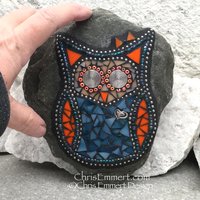 Owl Mosaic Garden Stone,gardener gift, home décor, mosaic art, housewarming, gardening, garden décor