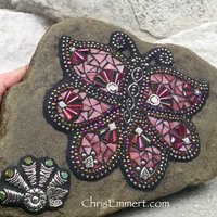 Pink Butterfly Mosaic -Garden Stone