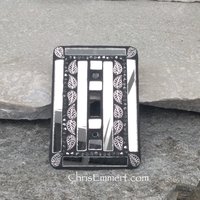 Mirror and Pewter Switch Plate, Leaves
