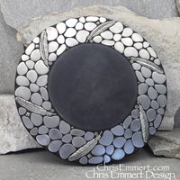 mosaic lazysusan with pewter feathers