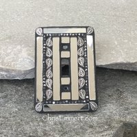 Mirror and Pewter Switch Plate, Leaves