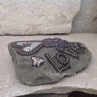 Special Price #1 Love Rock, Heart, Butterflies, Garden Stone, Mosaic, Garden Decor