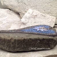 Lotus Flower Mosaic Heart, Mosaic Rock, Garden Stone, Home Decor, Gardening Gift, Housewarming Gift, Mosaic Garden Stone