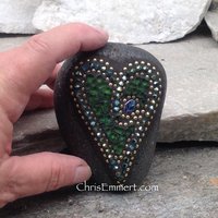 Green Heart, Mosaic Garden Stone, Gardener Gift, Garden Decor, Mosaic Paperweight / Garden Stone