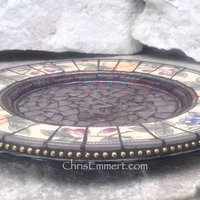 Mosaic Trivet - Candle Plate, Home Decor, Purple Mixed Media Art,