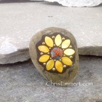 Garden Stone/Paperweights #2 Group Mosaic Heart, Mosaic Rock, Mosaic Garden Stone, Home Decor, Gardening, Gardening Gift,