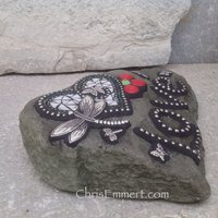 Special Price #2 Love Rock, Heart, Dragonfly, Garden Stone, Mosaic, Garden Decor