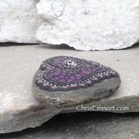 Purple Skull Heart, Mosaic, Garden Stone,  Gardener Gift, Home Decor
