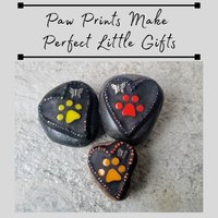 3 Little  Paw Prints, Group # 5 Mosaic Stone, Pet Memorial, Garden Decor