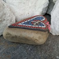 Americana Heart Mosaic / Garden Stone, Dragonfly