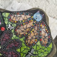 Kitty Cat Pet Memorial Mosaic Garden Stone