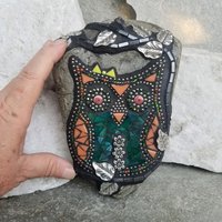 Owl Mosaic Garden Stone, Gardener Gift, Mosaic Art,  