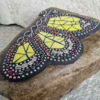 Yellow Butterfly Garden Stone, Garden Decor