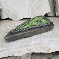  Lime Green Heart Mosaic Garden Stone