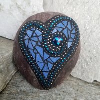 Mosaic Garden Set of 3  #2 Group Mosaic Heart and Stones 
