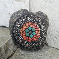 Mosaic Garden Set of 3  #2 Group Mosaic Heart and Stones 