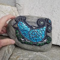 Blue Bird on a Branch Mosaic-Garden Stone