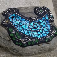 Blue Bird on a Branch Mosaic-Garden Stone