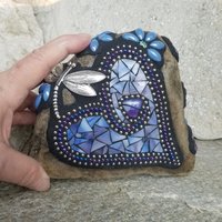 Blue Mosaic Heart Pet Memorial
