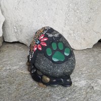 Orange Mosaic Heart Pet Memorial