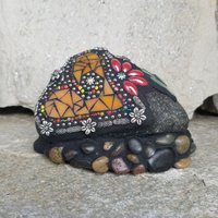 Orange Mosaic Heart Pet Memorial