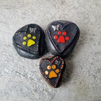 3 Little  Paw Prints, Group # 5 Mosaic Stone, Pet Memorial, Garden Decor