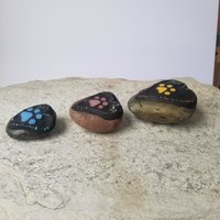 3 Little  Paw Prints, Group #8 Mosaic Stone, Pet Memorial, Garden Decor