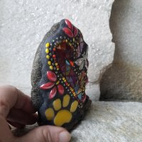 Red Heart Pet Memorial Mosaic Garden Stone