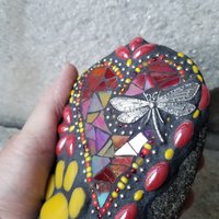 Red Heart Pet Memorial Mosaic Garden Stone