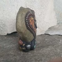 Orange Mosaic Heart Pet Memorial w/Dragonfly