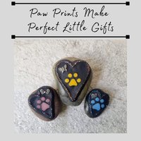 3 Little  Paw Prints, Group #8 Mosaic Stone, Pet Memorial, Garden Decor