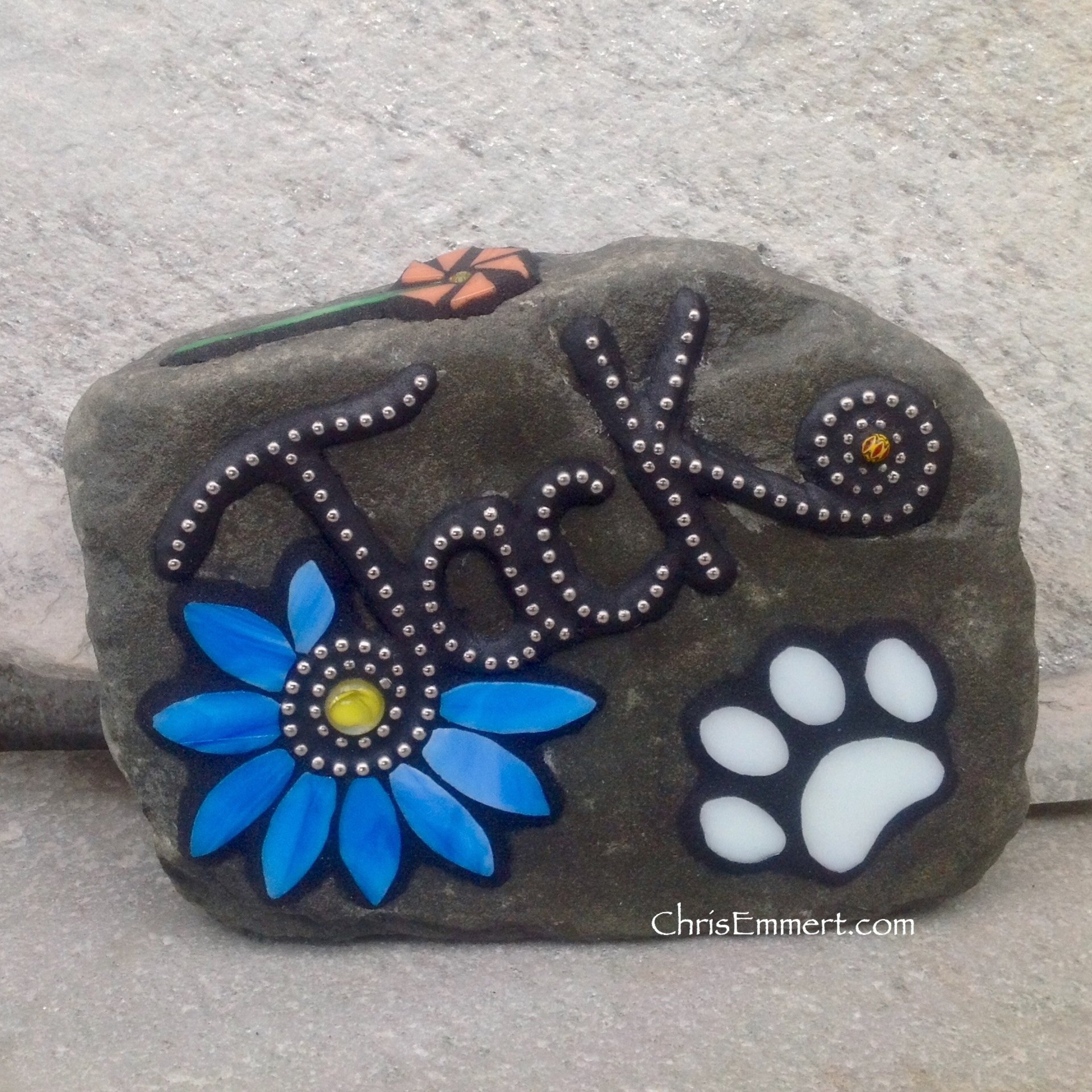 Larger Pet Memorial Garden Stones- Mosaic Custom Order