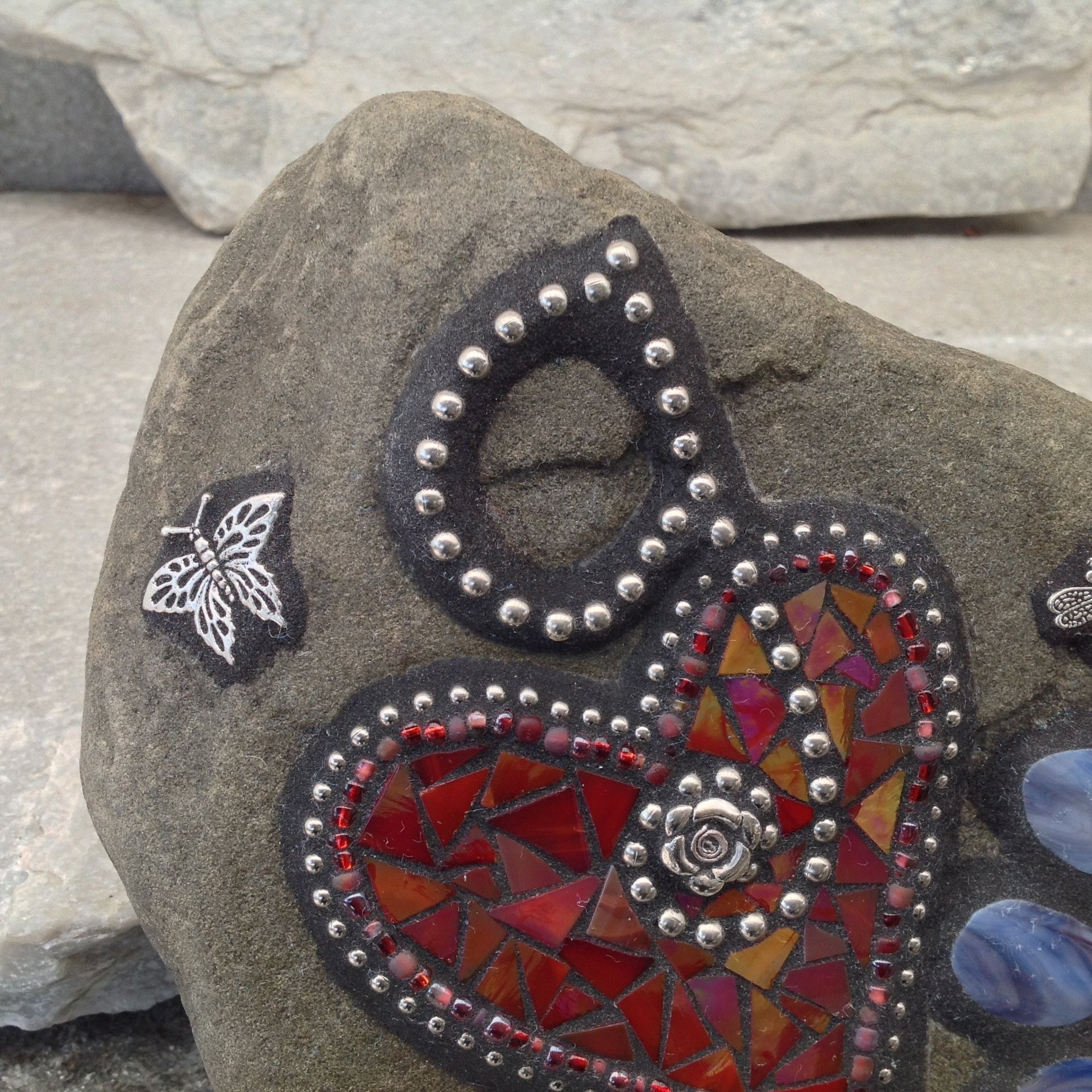 Smaller Pet Memorial Garden Stones - Mosaic Custom Order