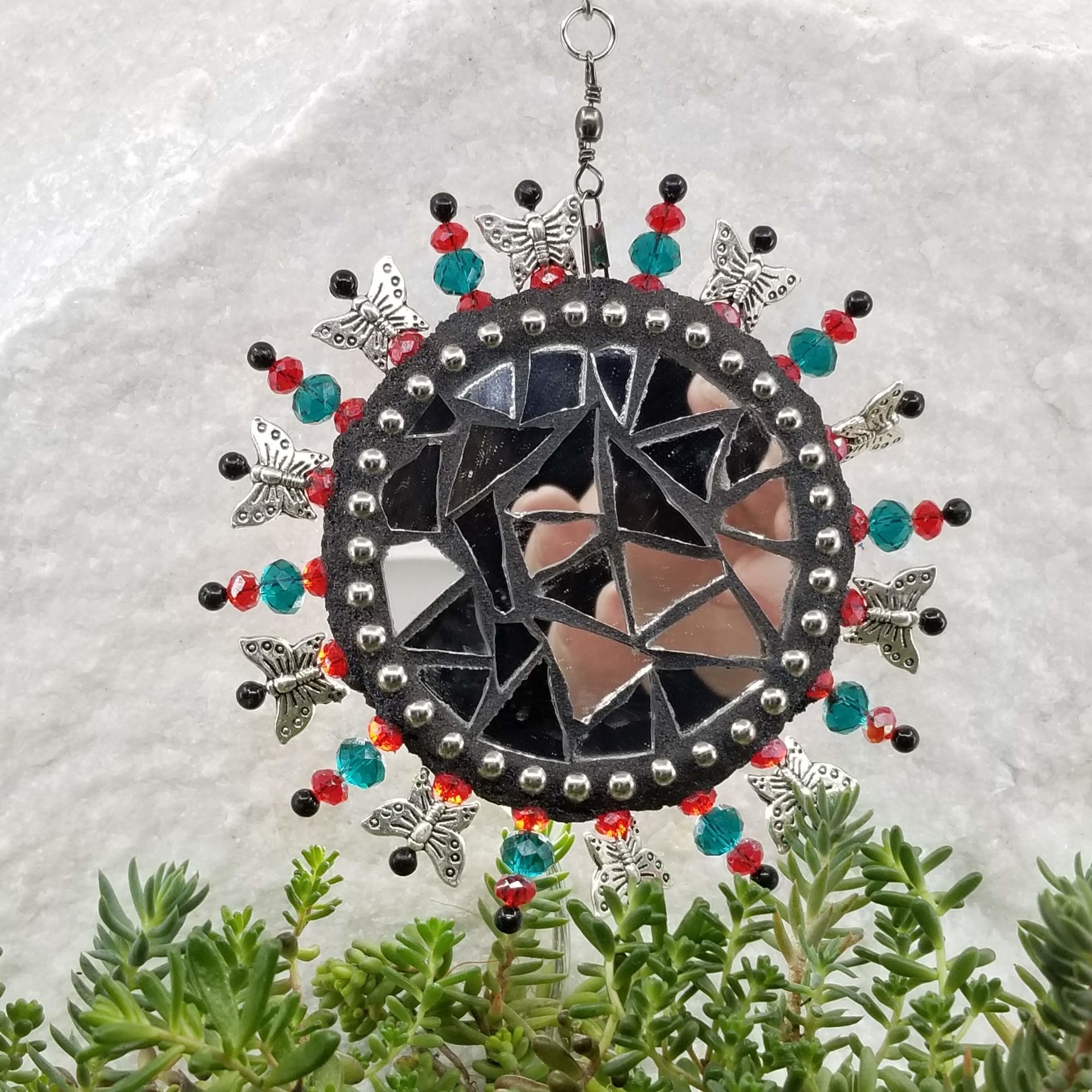 Mosaic Garden Wind Spinner, Butterfly Rays, Home Decor, Garden Decor, Gardening Gift,