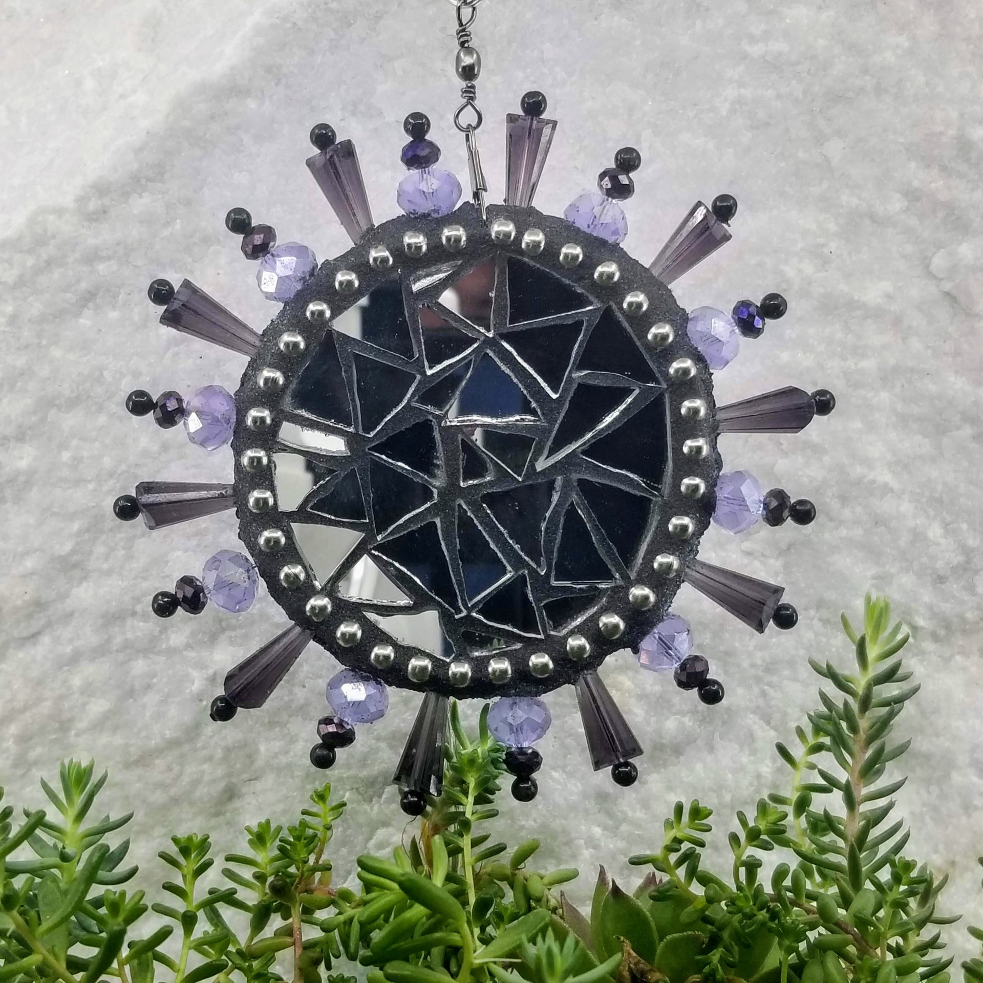 Mosaic Garden Wind Spinner, Purple Rays, Home Decor, Garden Decor, Gardening Gift, Suncatcher