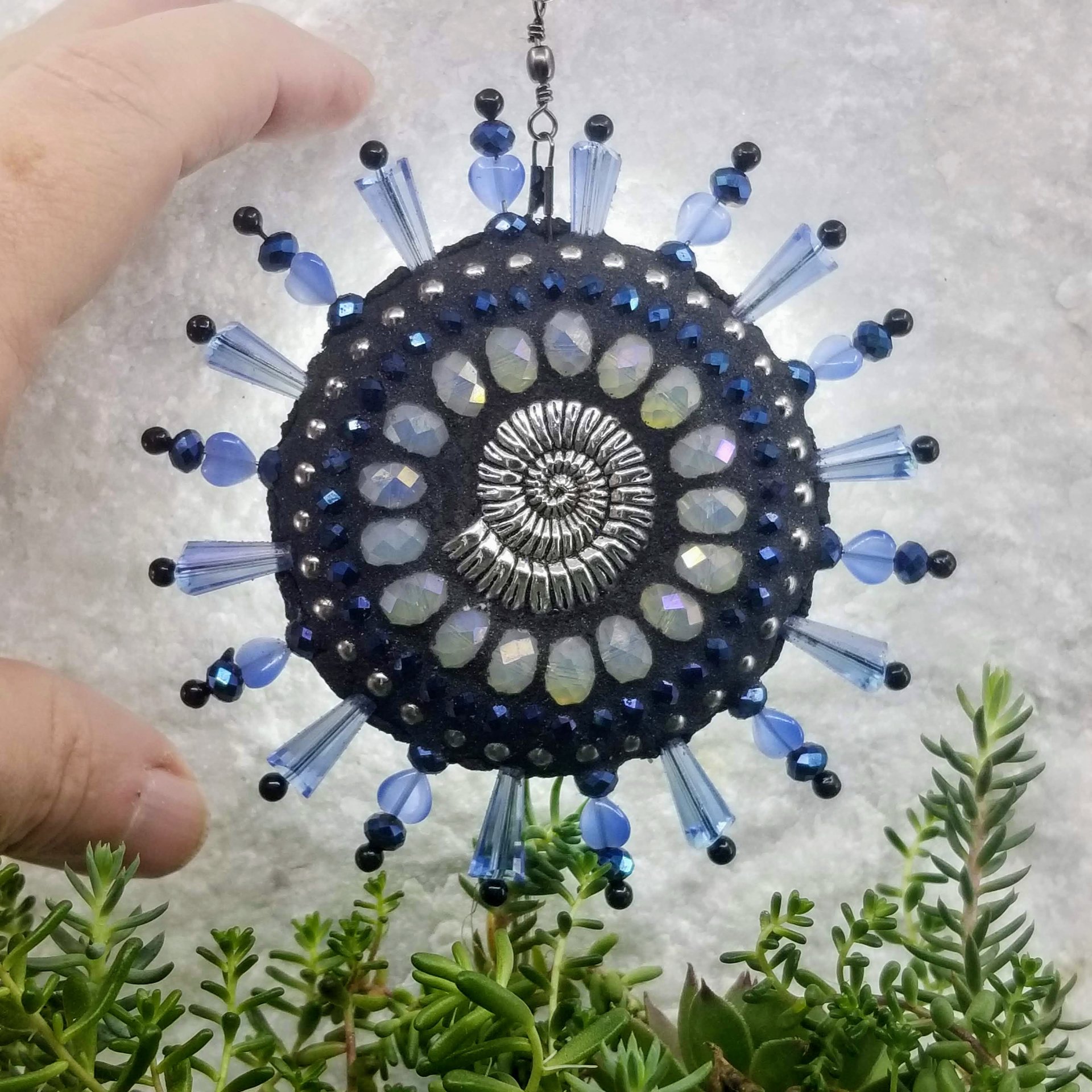 Spiral Shell Mosaic Garden Wind Spinner, Home and Garden Decor, Gardening Gift, Suncatcher