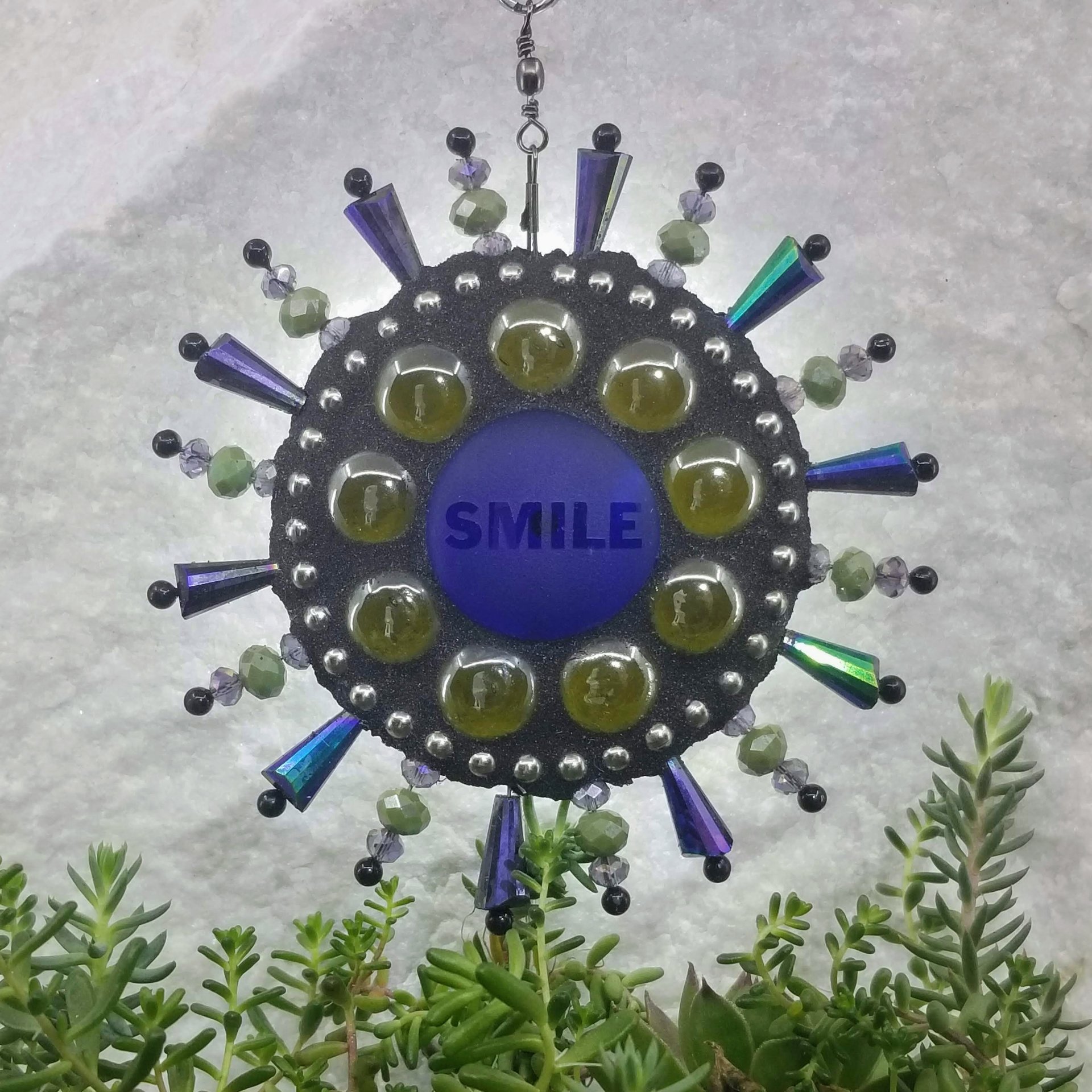 Smile Mosaic Garden Wind Spinner, Home and Garden Decor, Gardening Gift, Suncatcher,